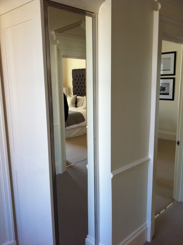 Full-length wardrobe mirror fitted in Belgravia home